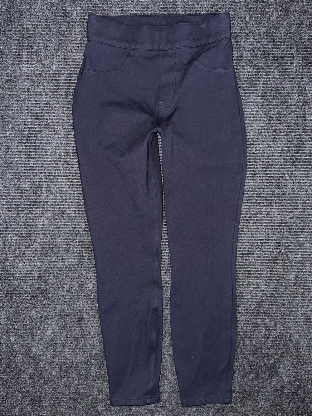 SPANX The Perfect Ankle Navy Blue High Rise Ponte Leggings Pants Womens Small